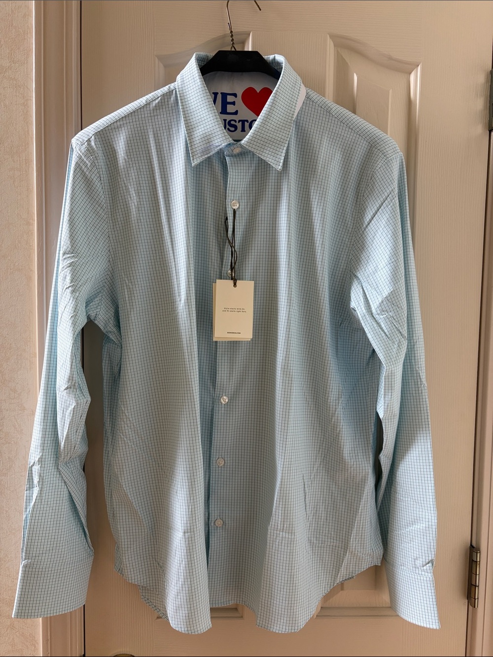 Bonobos tech navy aqua rubbel plaid Dress Shirt